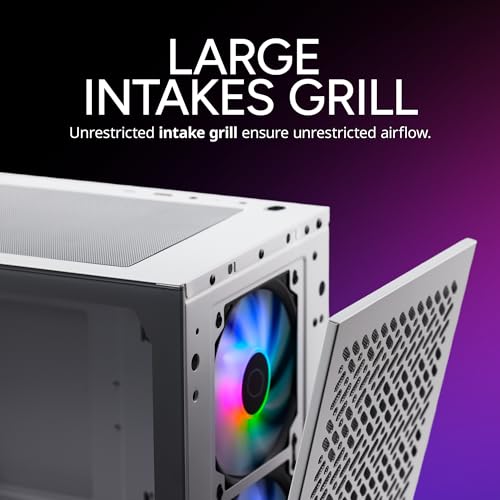 Image of Cooler Master Elite 302 White Micro-ATX High Airflow Minimalist PC Case, 365mm GPU Max, Compatible RTX 5080 RX 7090 XT, 280mm AIO Max, Type C, Tempered Glass, Triple 120mm aRGB Fan, Intakes Grill