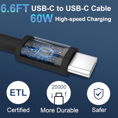 Image of Phone 15 /16 /17 Pro Max Charger Fast Charging, 20W Dual Port USB C Charger Block with 6.6FT Long USB C to C Charging Cable Cord for Phone 17 16 15 Pro Max /17 16 15Pro /15 /1615Plus,Air