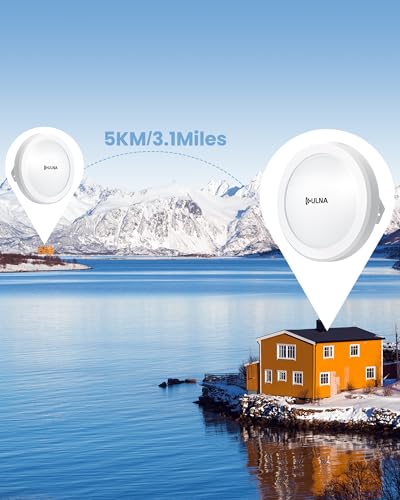 Image of Wireless Bridge CPE609P, 1000Mbps Point to Point WiFi Bridge Outdoor, 5KM WiFi Internet Bridge Kit, 5.8G PtP PtMP Wireless CPE with 2 Gigabit LAN Ports,14dBi Antenna, IP65 Weatherproof, Plug & Play