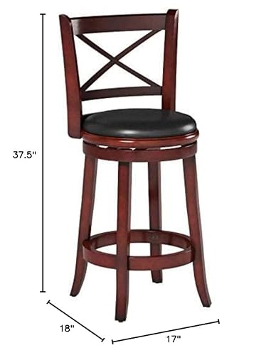 Boraam Georgia Counter Height Swivel Stool, 24-Inch, Cherry #TOP5