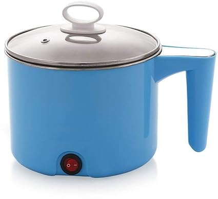 1.48 Litre Electric Cooker | Travel Cooker | Stainless Steel Lid | Cool Touch Handles | Detachable Power Cord | Blue