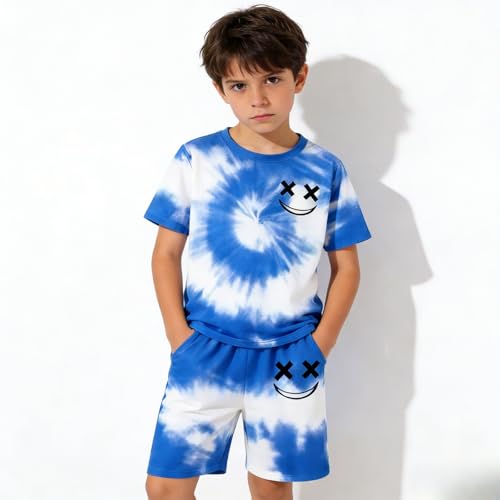 Image of Boys Clothes Size 6-12 Years Short Sleeve T-Shirt & Shorts Set Casual Spring Summer Outfits
