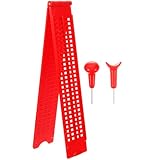 Operitacx Braille Writing Board with Stylus Pen 4-line 28-Cell Plastic Braille Plate Writing Aid for Blind Learning Set Red with 2 Pens