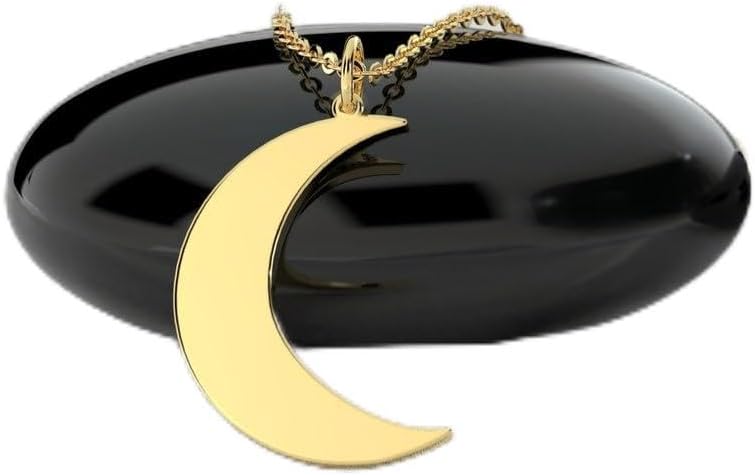 Gold Plated Crescent Moon Necklace - Dainty Celestial Jewelry for Women - Minimalist Lunar Pendant - Elegant Gold Plated Everyday Necklace