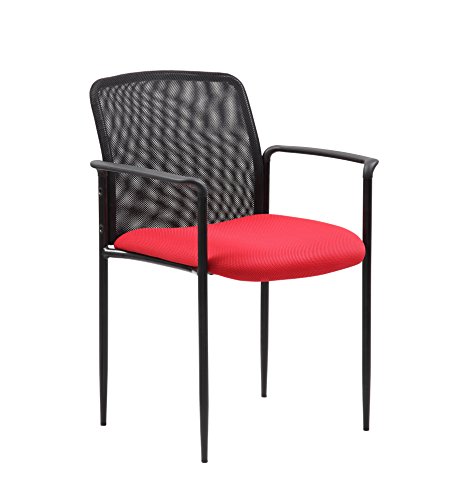 Boss Office Products Stackable Mesh Guest Chair in Red (B6909-RD)