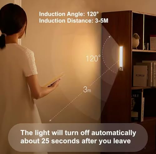 Kit de 4 tiras LED con sensor de movimiento luz cálida miniatura 5