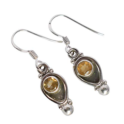 Boucles d'oreilles citrine jaune en argent 925, le cadeau d'anniversaire idéal