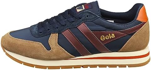 Gola Men's Daytona Chute Sneaker, Navy/Tobacco/Burgundy, 9 | Image 4