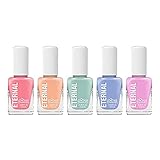 ﻿Eternal Collection – 5 Piece Set: Long Lasting, Quick Dry, Mirror Shine Nail Polish – Hardener, Bright and Shiny Finish - 0.46 Fluid Ounces Each (Candy Pastels)