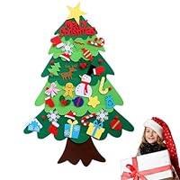 Sapin De Noel Enfant GEERDAN Feutre Arbre De Noël, Sapin De Noël En Feutre à Décorer Avec 31 Ornements Suspendus Amovibles, Sapin Feutrine Pour Enfants De 3,68ft, Décoration Murale De Porte De