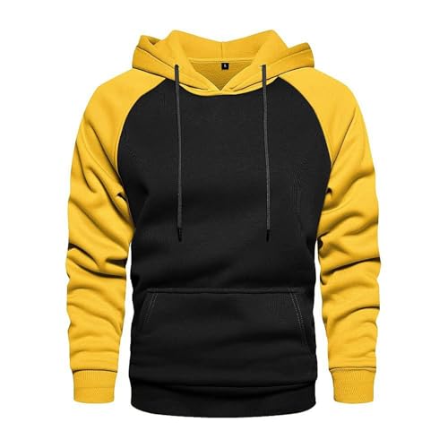 Sudadera Naranja Hombre Cuello Claro Celeste