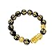 Price comparison product image Anglerfish Pixiu Beads Bracelet Feng Shui Black Bead Alloy Wealth Bracelet Wristband Energy Gold Lucky Amulet Brave Bracelets Bangles Men Women Jewelry Gifts