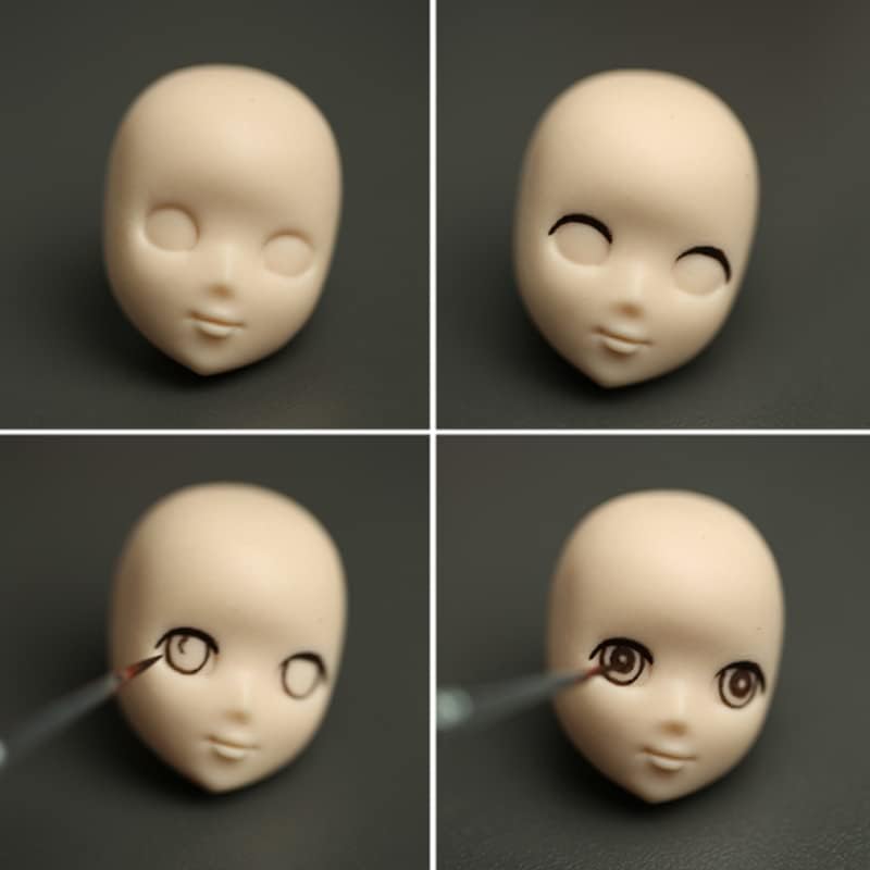 Miniatura 4 de Juego de 13 moldes de silicona para cara humana, molde de fondant de cara de muñecas, decoración de pastel de cara de bebé para chocolate, fondant,