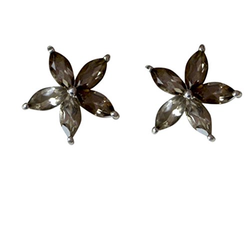 Preisvergleich Produktbild Riyo edelsteine frauen rauchquarz 925 sterling silber gehämmert ohrring braun n½