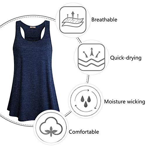 Image of Cestyle Womens Sleeveless Scoop Neck Flowy Loose Fit Workout Shirts Racerback Long Tank Tops
