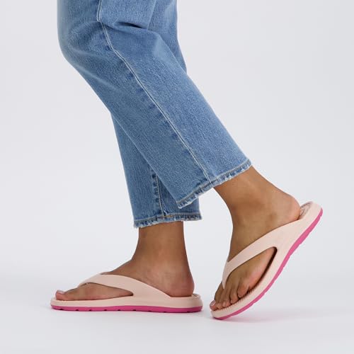 totes Women's Everywear Ara Thong Sandal, 2 Tone - Black With White Sole, 9 by totes - Image 7