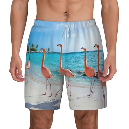 Short de bain flamant rose idéal pour les vacances à la plage