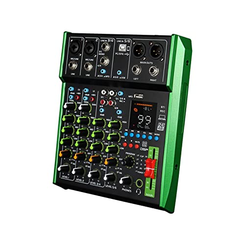 Mezclador de audio para PC, Mezclador de 6 canales, función de tarjeta de grabación incorporada,...