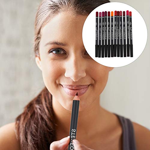 Minkissy 12Pcs Delineador de Lábios Lápis Labial Natural Maquiagem Lápis Delineador de Lábios À Prov