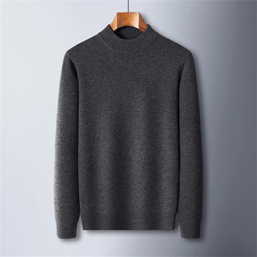Men'S Solid Wool Knitted Top O-Neck Long-Sleeved Pullover Autumn and Winter Business Casual Sweater3