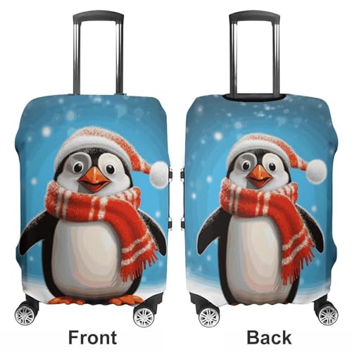 Christmas Funny Penguin Printed Luggage Cover Protector, Fits 18-32 Inch Luggage3
