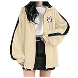 Sudadera de Navidad con capucha para mujer, manga larga, cordón impreso, cremallera de gran tamaño, otoño vacaciones, tops chaqueta con bolsillo, #Beige, XL