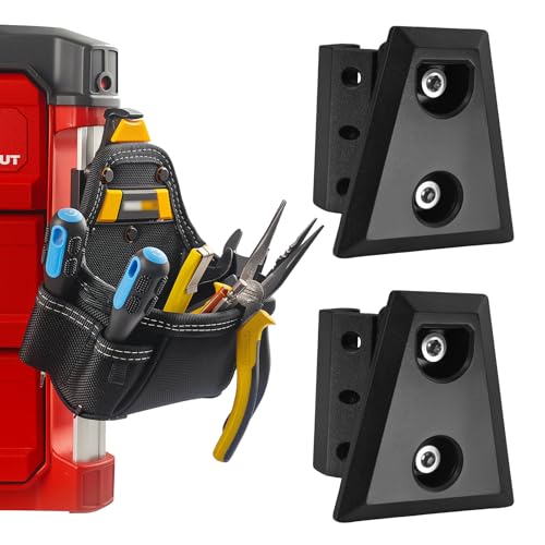 Lot de 2 supports Cliptech compatibles avec les pochettes ToughBuilt ClipTech. Se monte directement sur la boîte à outils, clips de rail d'angle avec