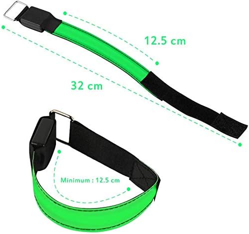 NASHARIA LED Armband for Running,4 Pack High Visibility Reflective Sports Wristbands, Adjustable LED Slap Armband Sweat Resistant Glowing Sports Band for Joggers Bikers Walkers