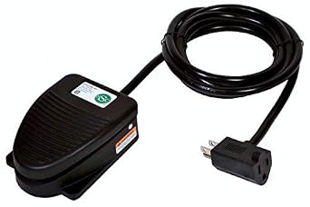 F500-1501 Foot Switch, Die-Cast, Electrical, Momentary Action, Single Pedal, 8-ft Cable with Piggyback Plug, Enhanced Inrush Current Capability, Made in USA