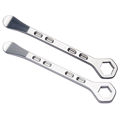 Image of Tusk Aluminum Tire Iron Kit - 22mm and 24mm Axle Wrench Set for Motorcycle and ATV Wheel Maintenance