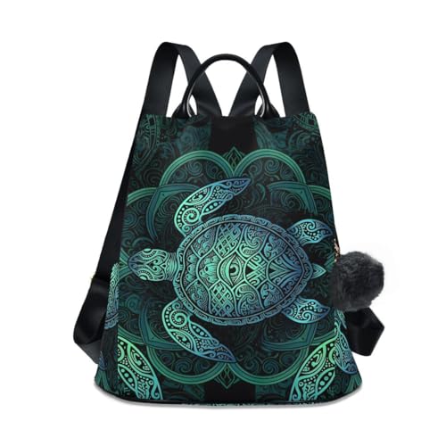 Image of ALAZA Sea Turtlelotuses Mandala Boho Outdoor Backpack Bags for Woman Ladies