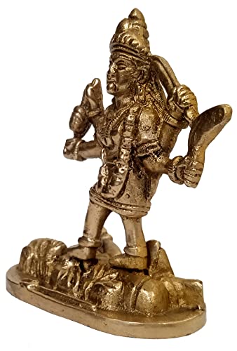 Purpledip Brass Idol Durga (Kali, Parvati, or Adishakti): Rare Collectible Statue (12411A), Gold, M - Image 2