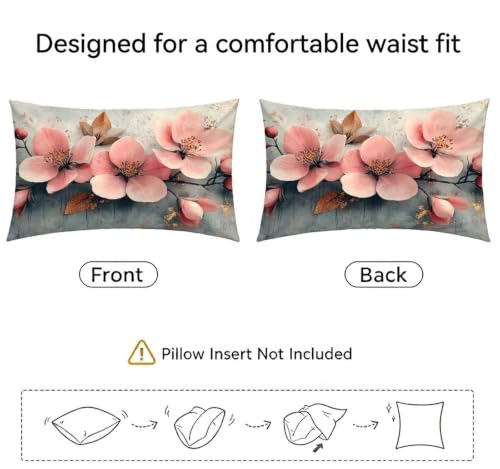 Coussin extérieur imperméable 50x80 effet lin rose de qualité supérieure - 6