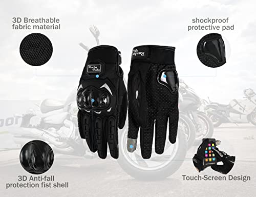Motocross Fashion Full Face Helmet Set Adult Dirt Bike Atv Motorcycle Helmet Dot Approved (Including: Touch Screen Gloves,Goggles) 3 Pcs Set (Blue, Medium) #TOP20