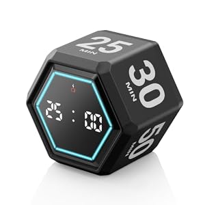 Cube Productivity Timer, 3/5/10/25/30/50 Minute Presets for ADHD