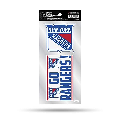 Rico Industries NHL New York Rangers Double Up Die Cut 2-Piece Sticker Sheet