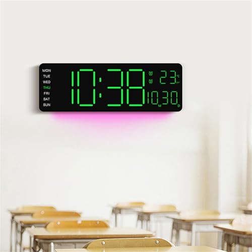 Horloge numérique à LED télécommandée à luminosité ajustable