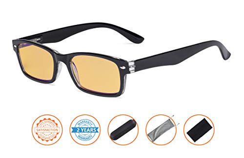 Image of CessBlu Amber Tinted Digital Blue Light Blocking Glasses for Men Women Reading Computer