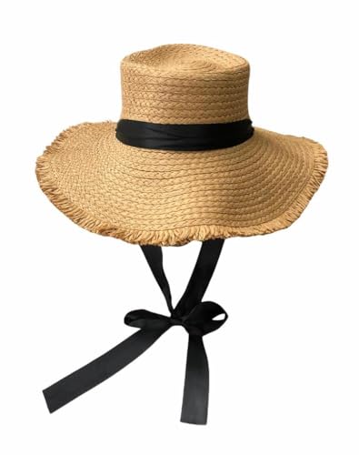 Chapéu Paris Palha Trançada Aba Larga Desfiada