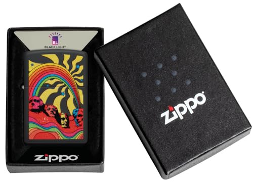 Zippo Hippie Mt Rushmore Diseño Negro Mate miniatura 6