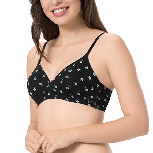 Image of Amante Every de Blue Solid Non-Wired Lightly Padded Everyday Bra