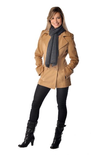 Women's Cashmere Pea Coat (Black, 4) #TOP1
