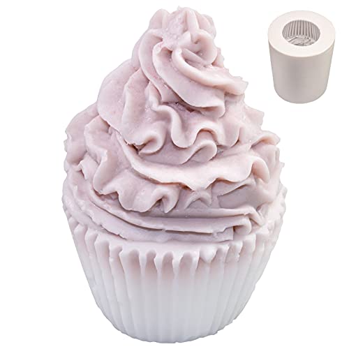 Candle Molds Cupcake 3D Swirl Silicone Soap Mold | Reusable and Durable DIY Soap Making Molds and Supplies | Resin and Plaster Crafts Making