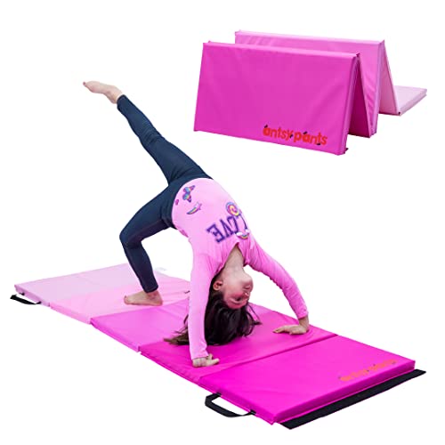 Flybar Antsy Pants Tumbling Mat – Gymnastics Mat, Easy To Clean Gym Mat, Sturdy, Foldable Tumbling Mat For Kids, Padded, Lightweight, Portable, Carrying Handle, Gymnastics Equipment For Activity Play, Pink Ombre Colors #TOP15