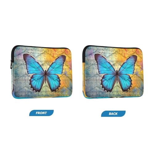 Funda para portátil con diseño de alas de mariposa azul 13-14 pulg miniatura 2