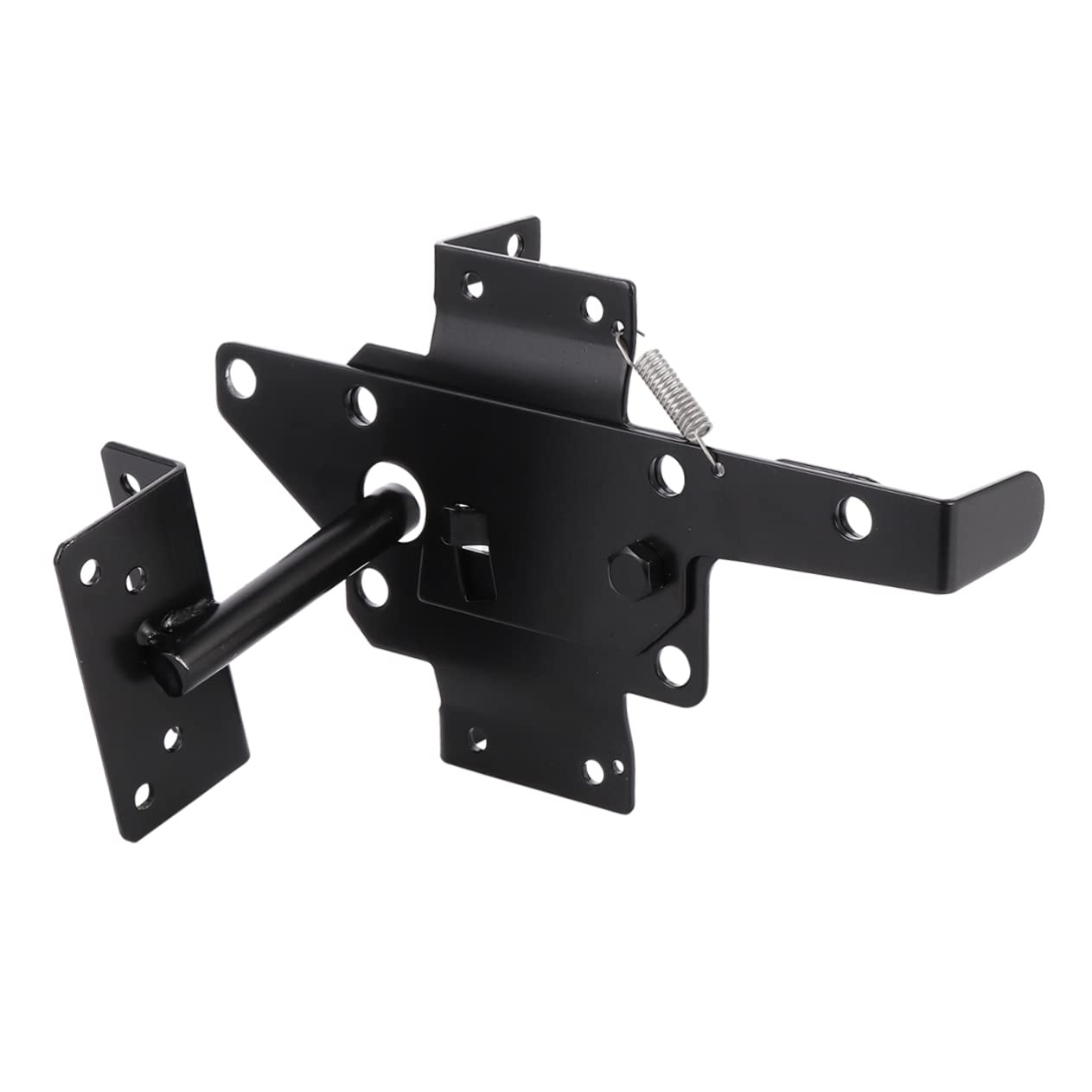 Loquet de Portail Autobloquant Noir en Fer et Acier Inoxydable