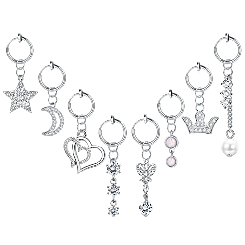 SAILIMUE Fake Belly Ring Clip on Belly Button Rings Fake Belly Piercing Surgical Steel Non Piercing Navel Ring Fake Piercings Jewelry