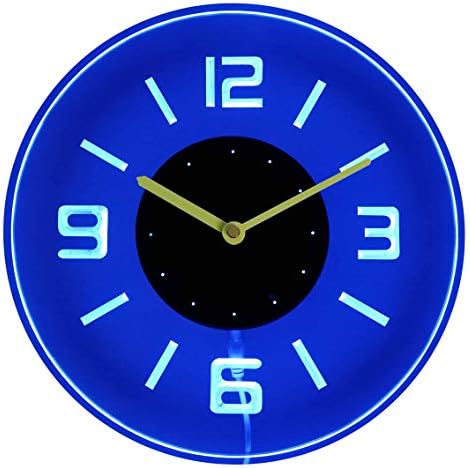AdvPro cnc2001-b Round Numerals Illuminated Edge Lit Bar Beer Neon Sign Wall Clock with LED Night Light