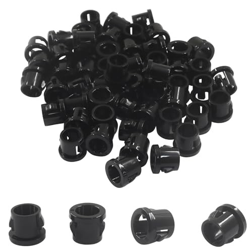 SOVNSG 50 Pcs 5/16"(8mm) Black Snap Bushing, Plastic Cable Hole Grommets, SB-8 Nylon Snap-in Locking Bushing, Round Grommet Protector for Wiring Tubing