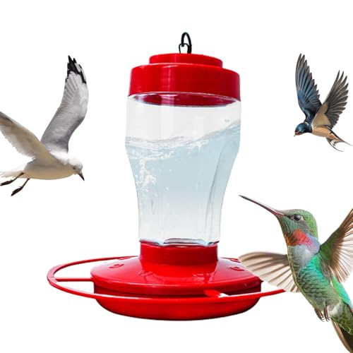 Fierudeng Vogelfutterstation für den Außenbereich zum Aufhängen, klare Futterstation mit Anschlüssen für Kolibri, Wildfutter-Werkzeug, große Kapazität, Futterspender für den Außenbereich, Garten, Hof,